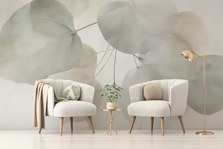 wall murals Huge leaves w04599v1