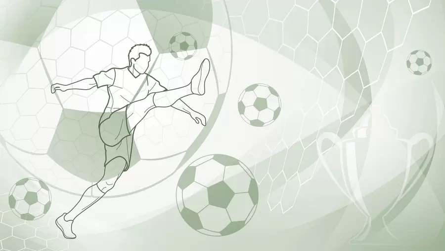 wall murals Soccer player and balls w04601v2