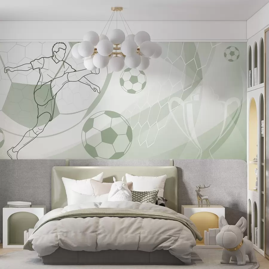 wall murals Soccer player and balls w04601v2