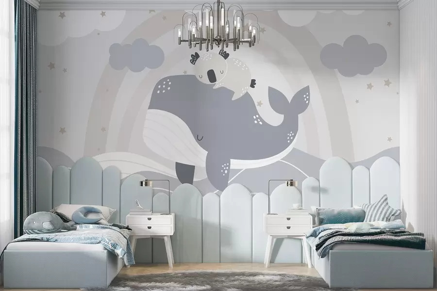 wall murals Koala on a whale w04602