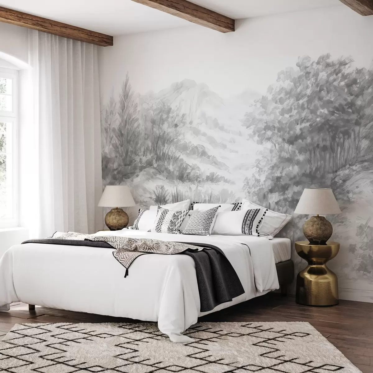 wall murals Colorful contours w04572v2