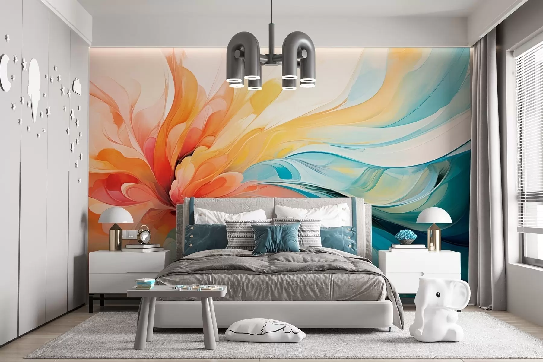 wall murals Floral explosion in abstraction w09392
