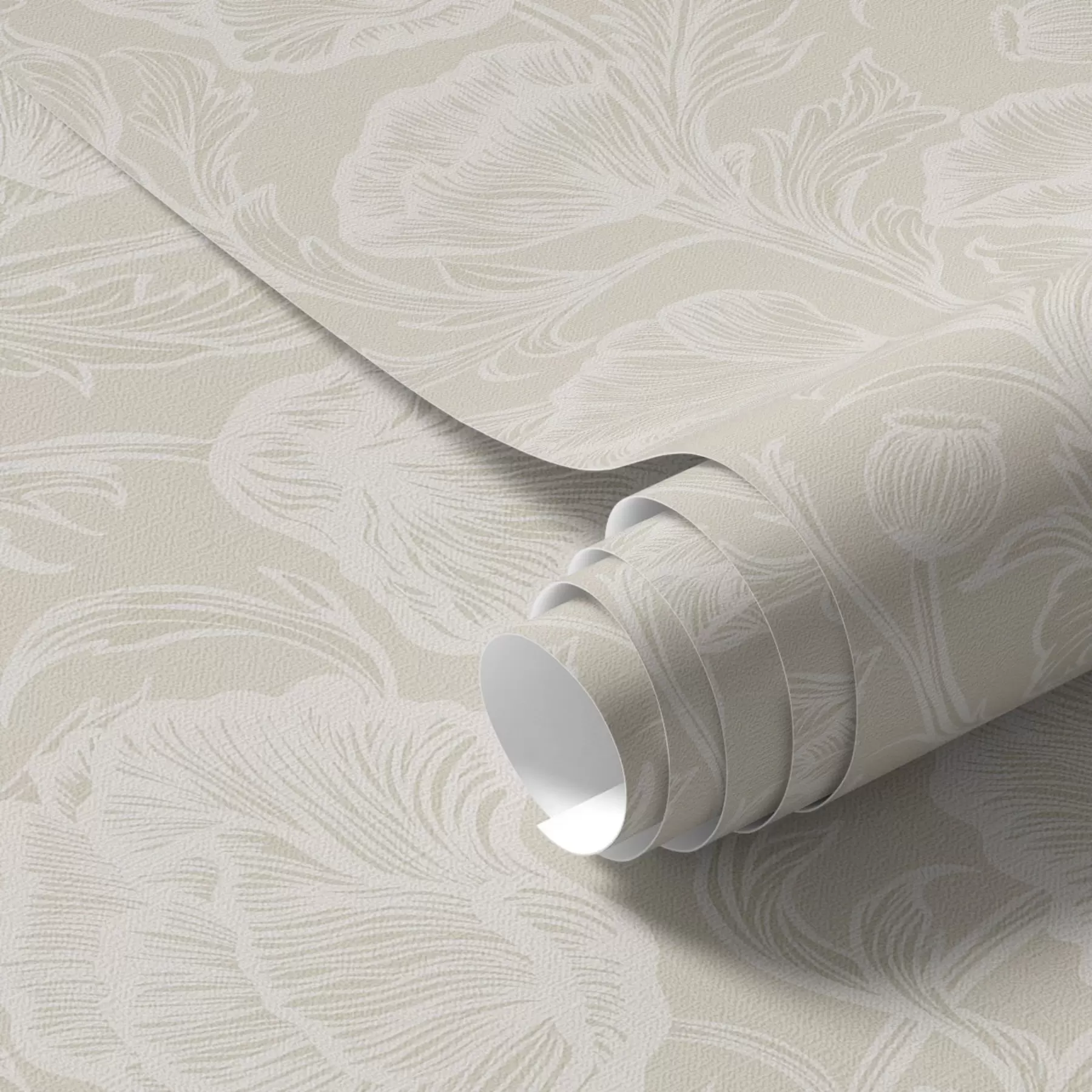 wall murals Line-art poppies on a cream background a00572