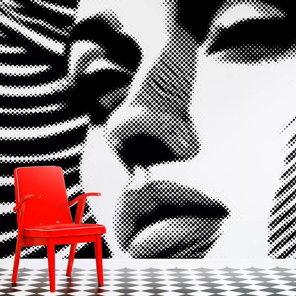 wall murals Pop art style face of a woman w04504