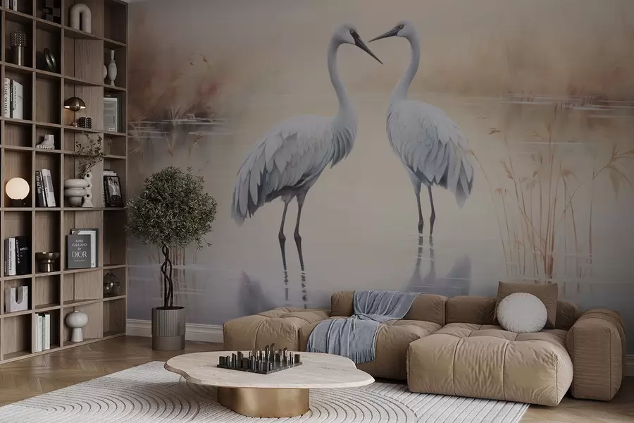 wall murals Herons by the pond w04654