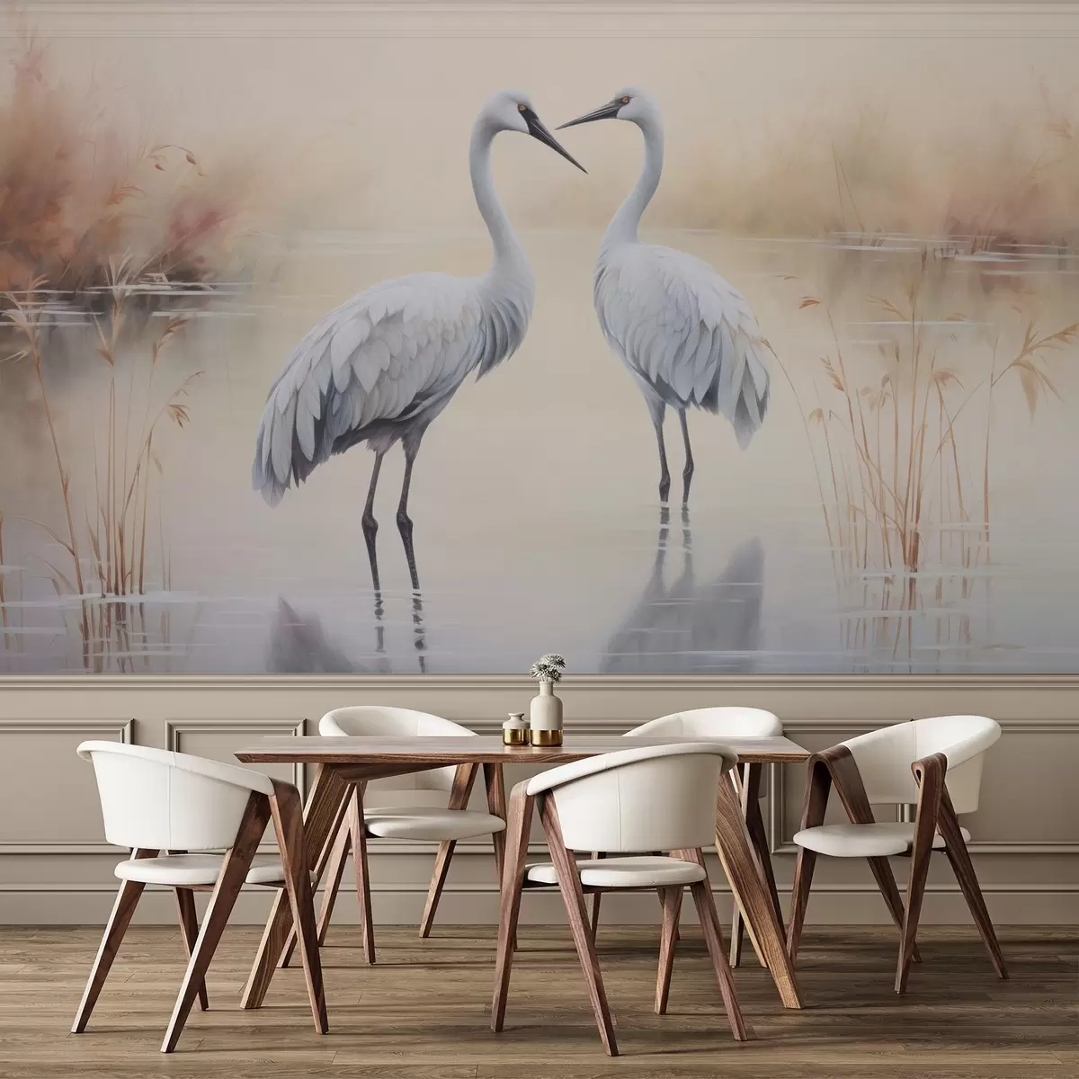 wall murals Herons by the pond w04654