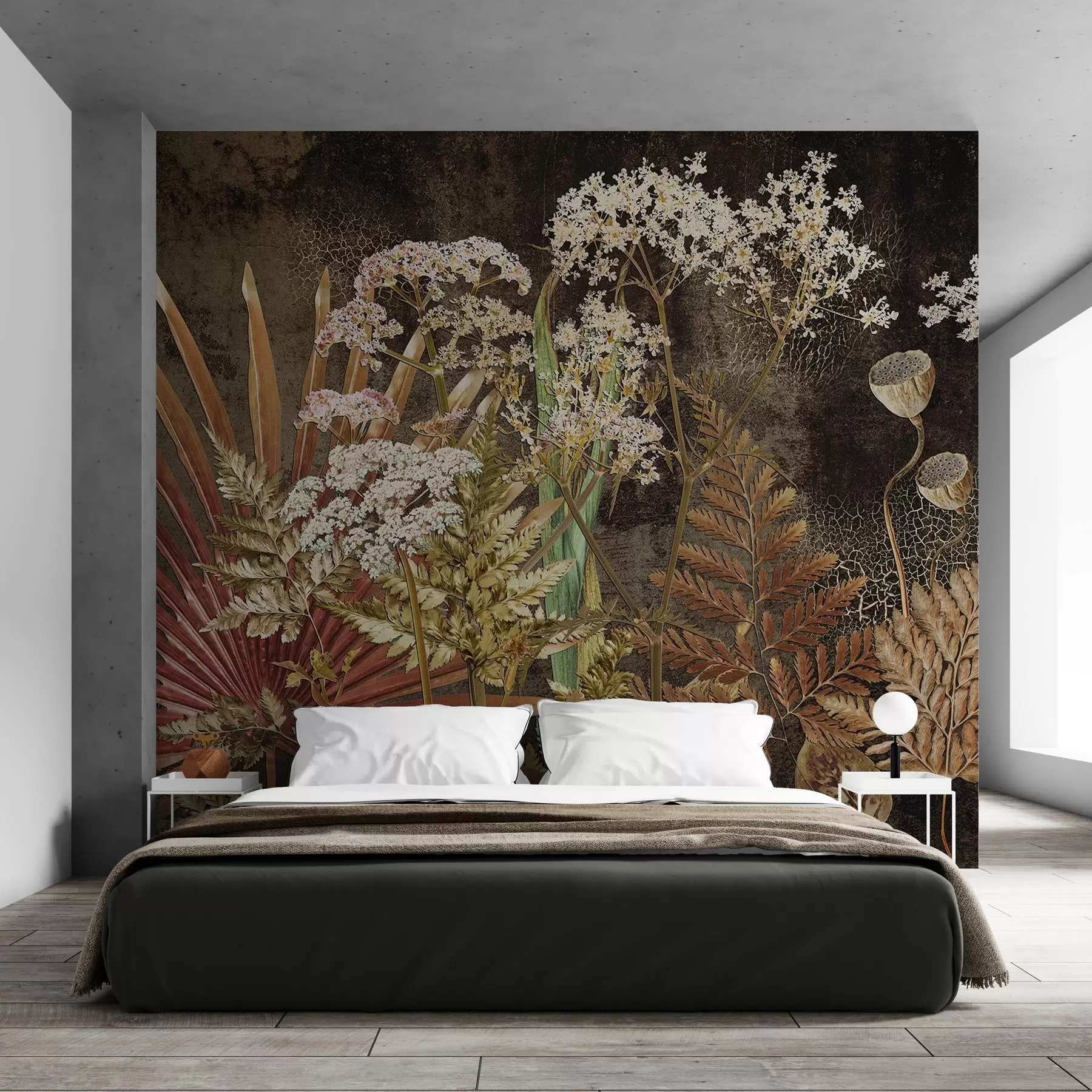wall murals Herbarium on a dark background w09323