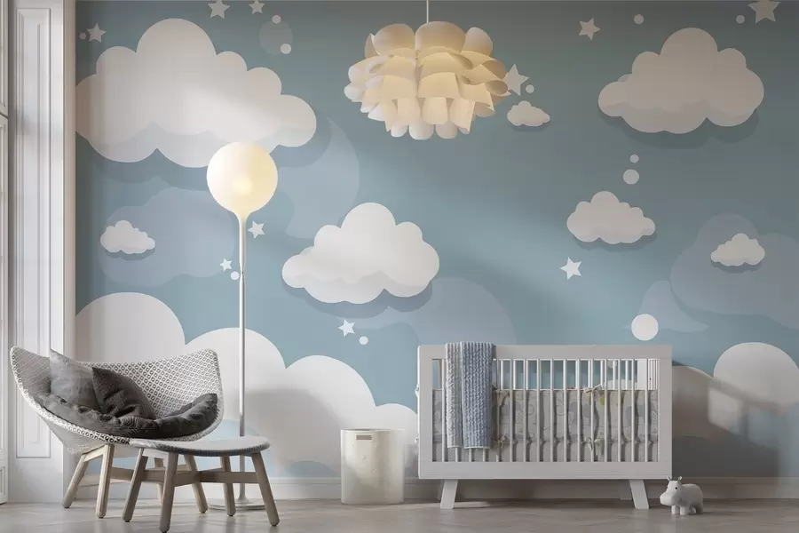 wall murals Dreamy Clouds w04640