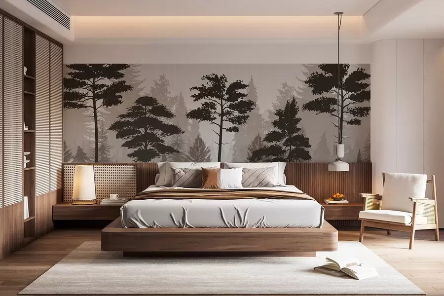 wall murals Misty Forest w04678