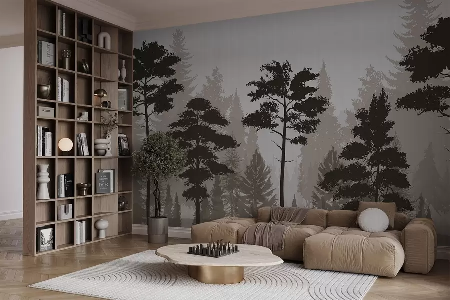 wall murals Misty Forest w04678