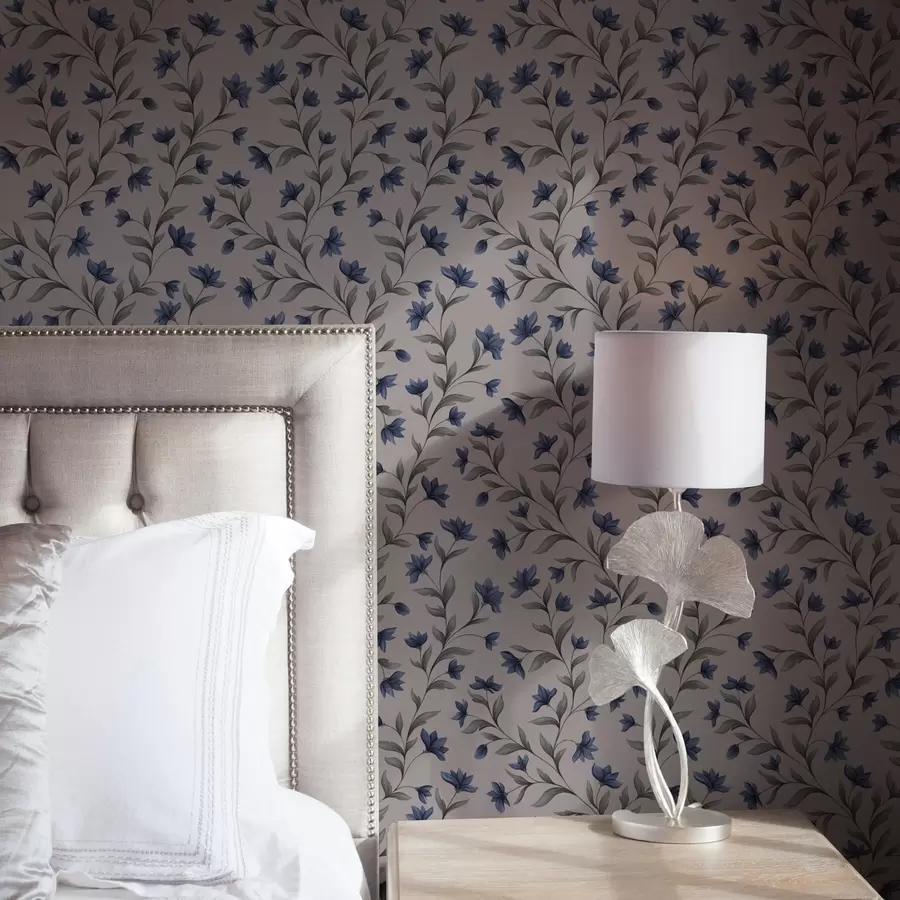 wall murals Bluebells on a powder-pink background a00622v2