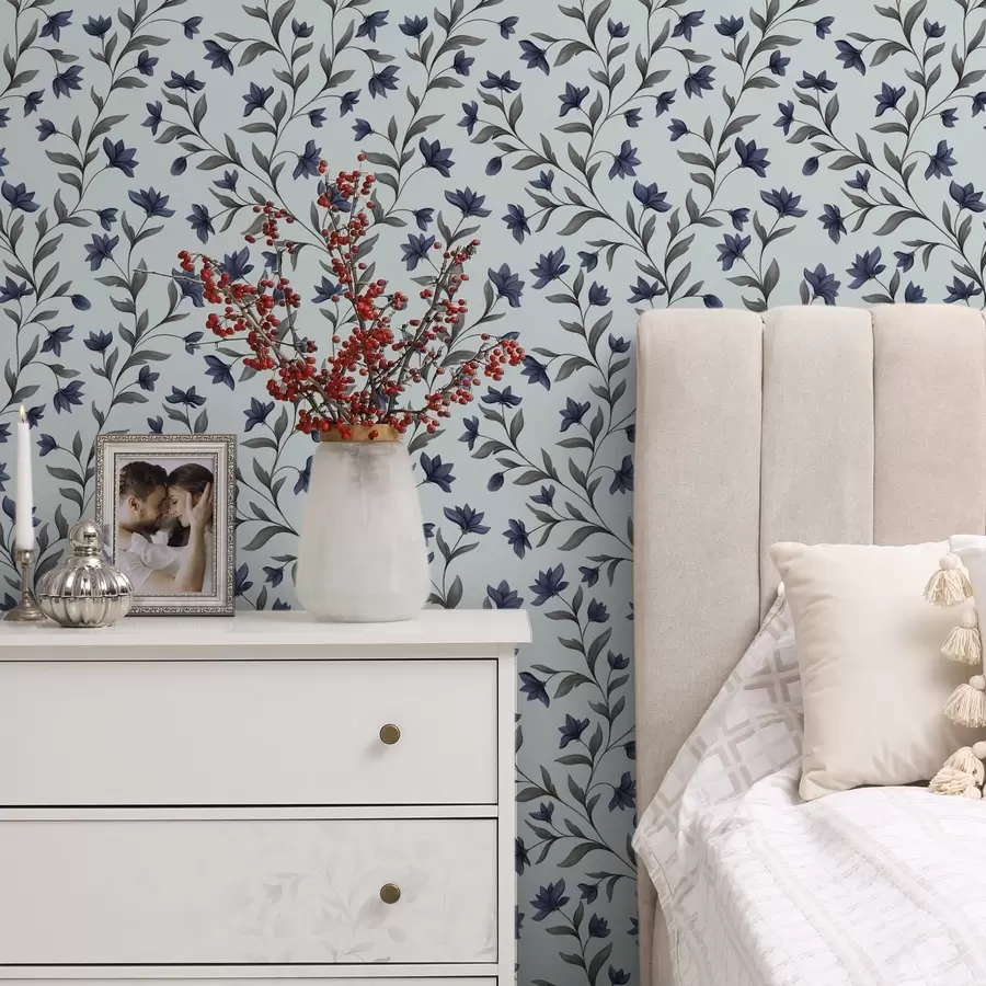 wall murals Bluebells on a light blue background a00622v3