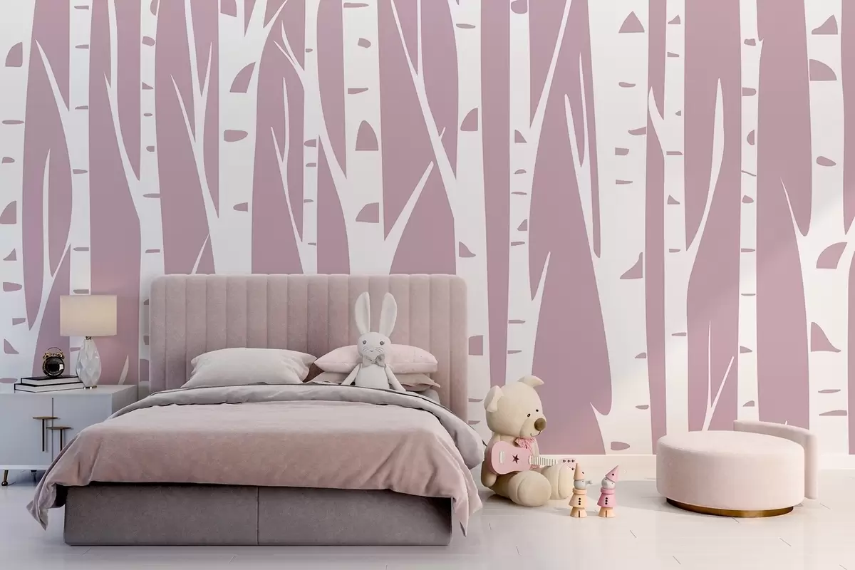 wall murals Birch forest w04658v2
