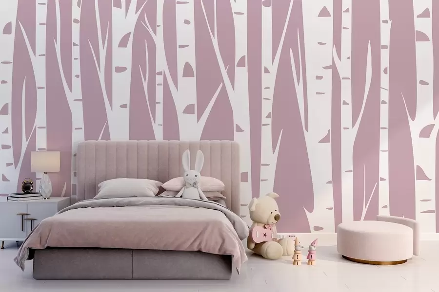 wall murals Birch forest w04658v2