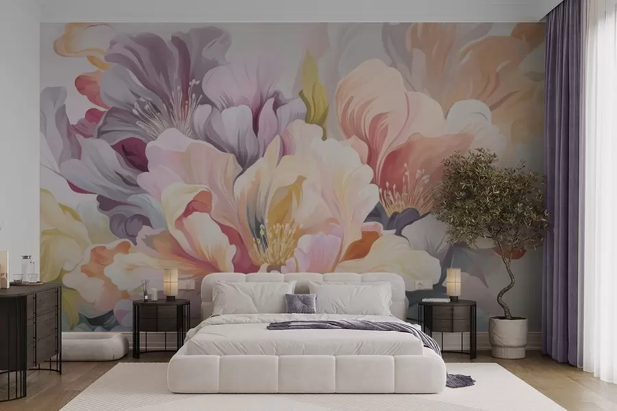 wall murals Multicolored flowers w04684