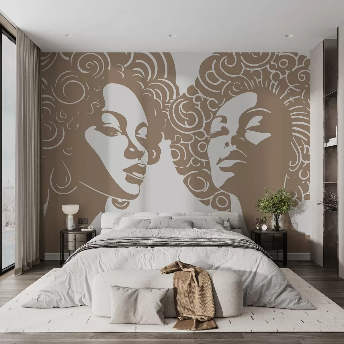 wall murals Two girls w04688