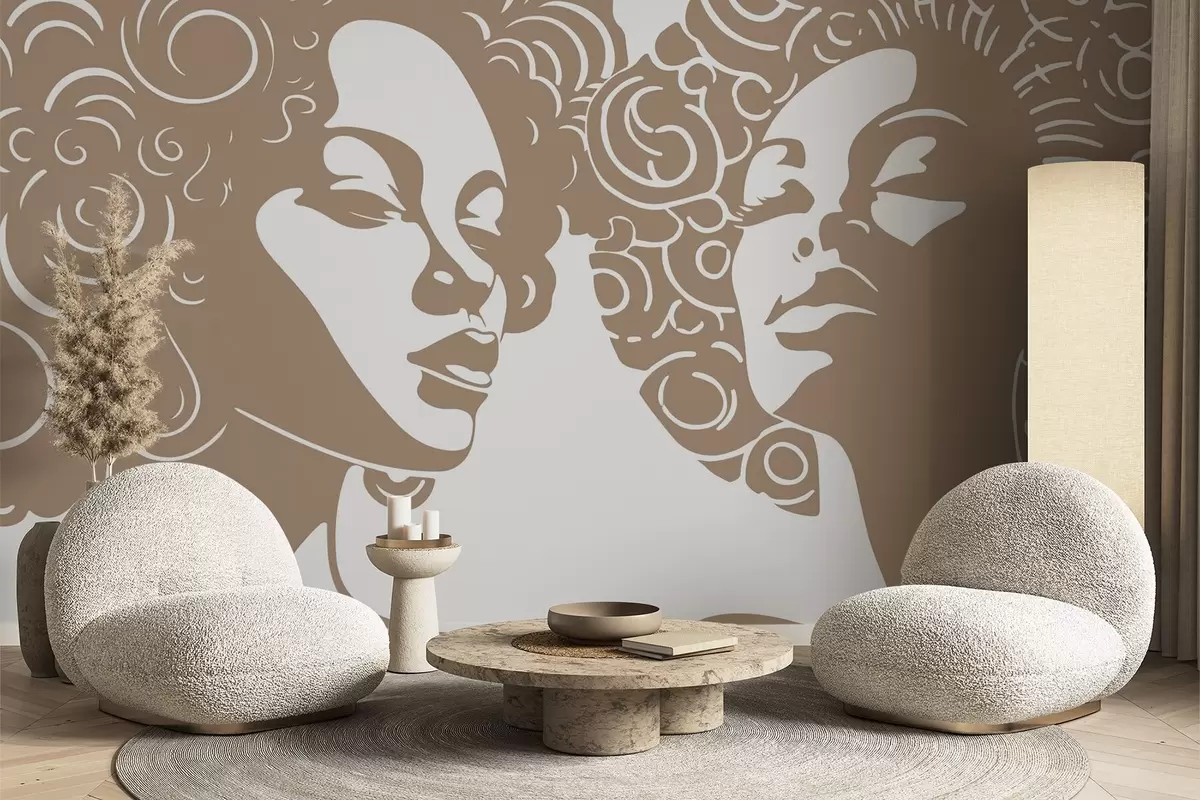 wall murals Two girls w04688