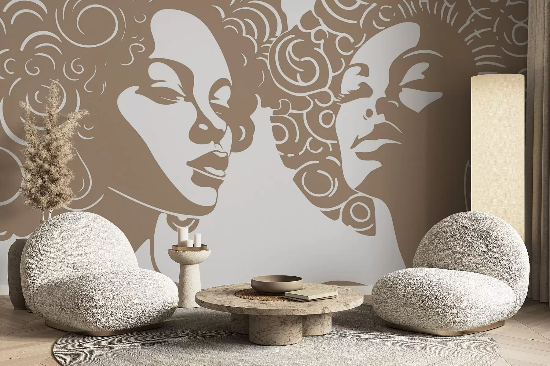 wall murals Two girls w04688