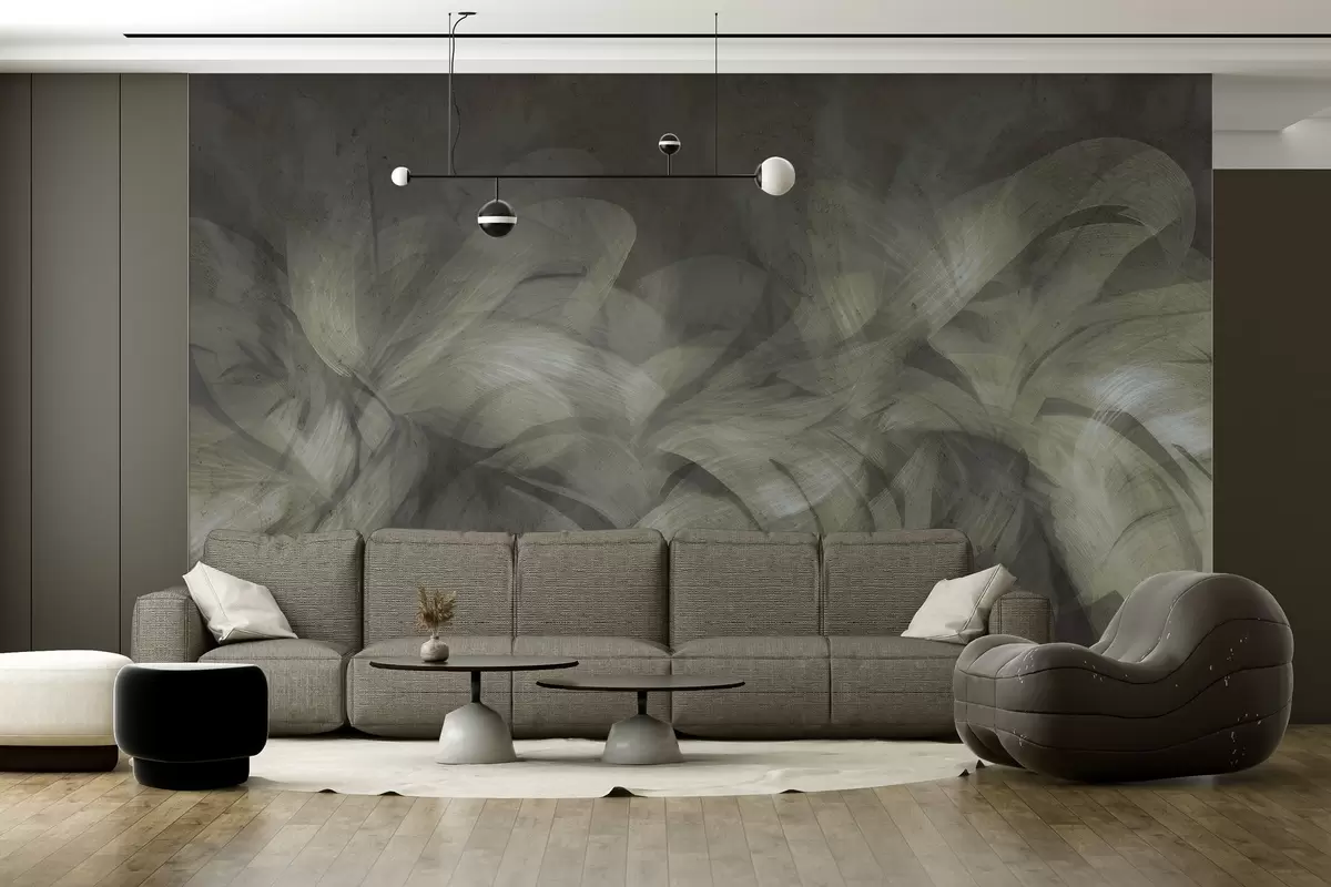 wall murals Abstract waves on a concrete wall w04668v1