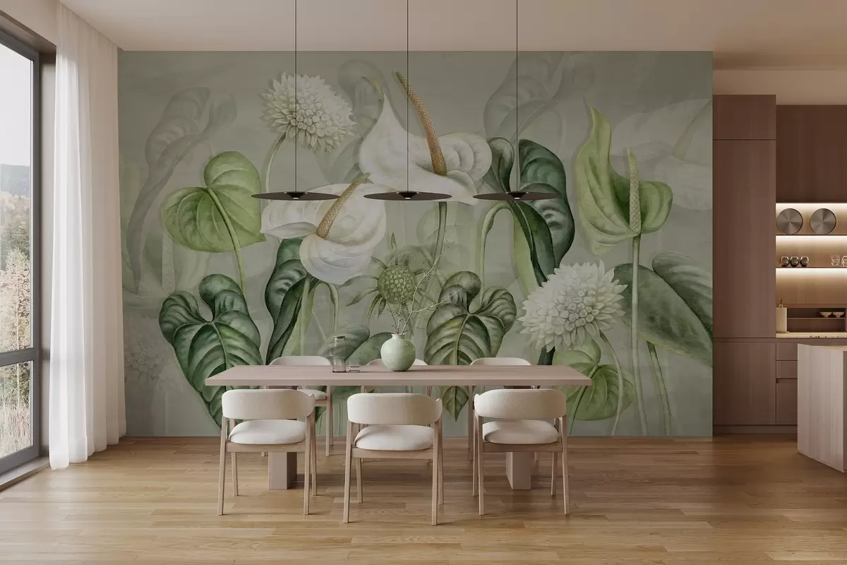 wall murals Plants on the wall w04669