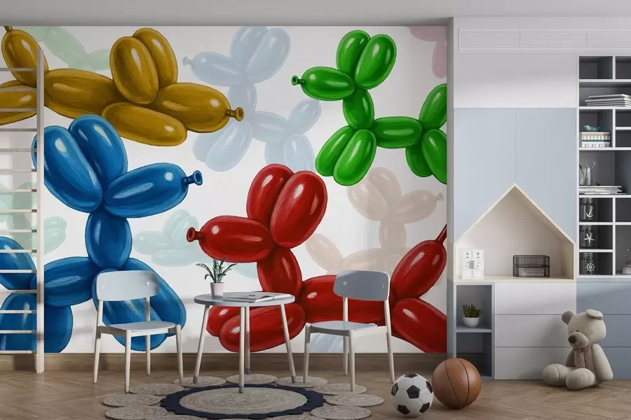 wall murals Dog-shaped balls w04675