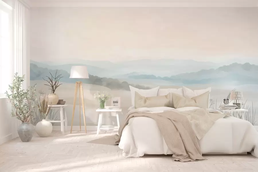 wall murals light minimalist landscape in the style of painting w04624