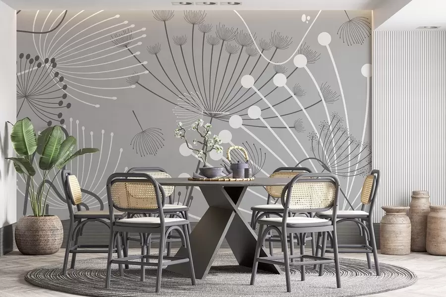 wall murals Abstract flowers w04702v3