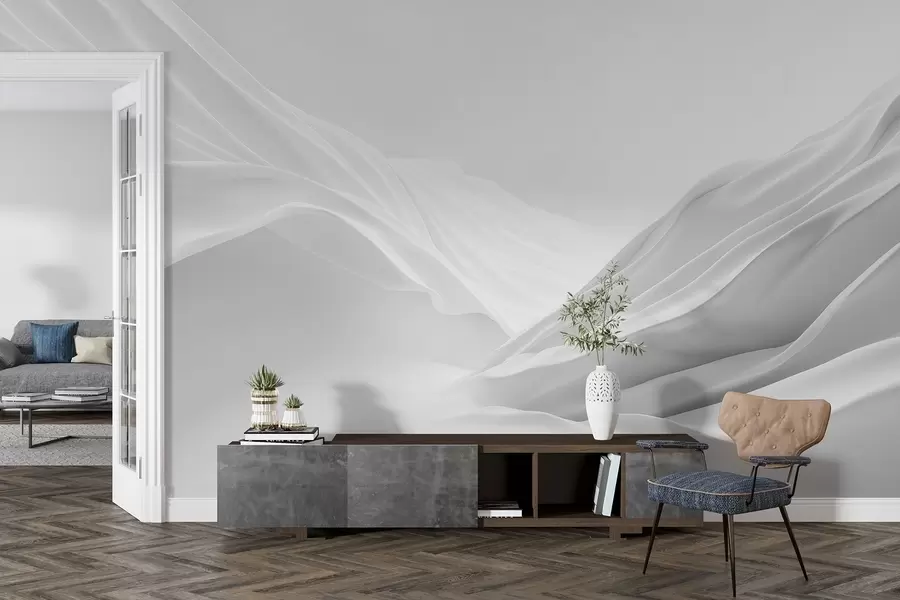 wall murals Gray mountain peaks in abstract form w09434