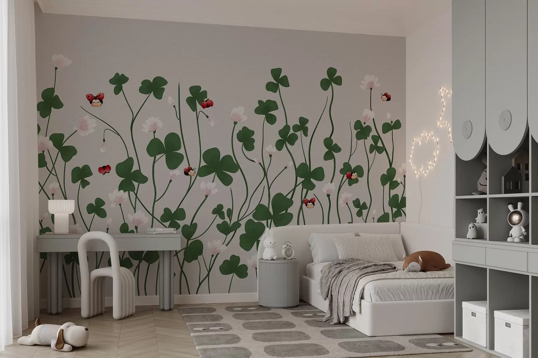 wall murals Painted meadow clover w04677