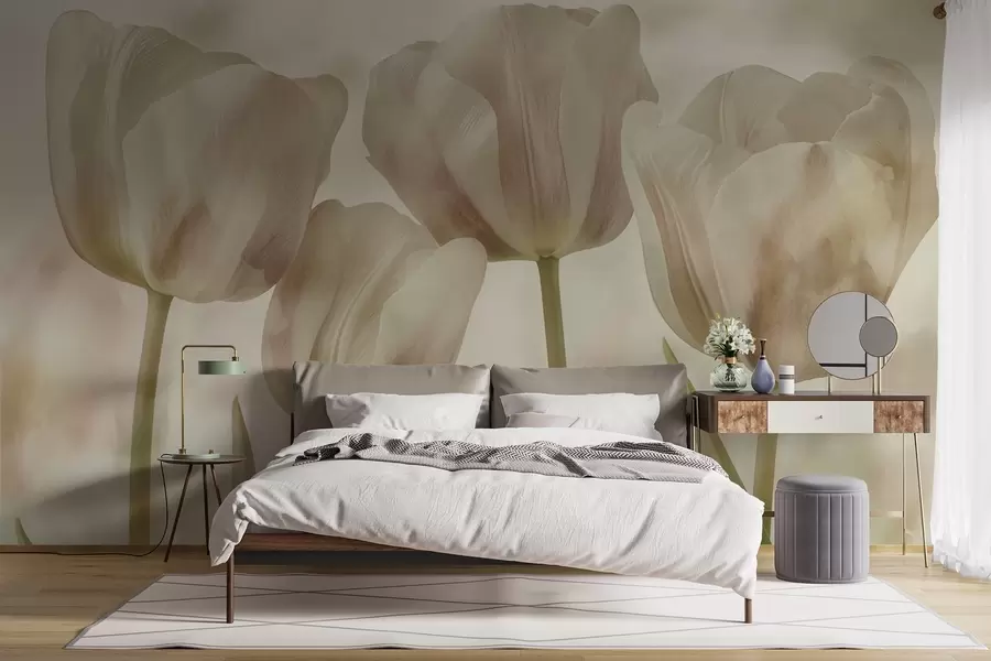 wall murals Tulips in soft colours w04700v1