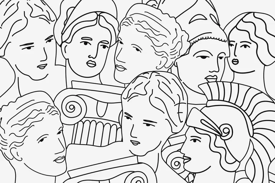 wall murals Ancient faces w04728