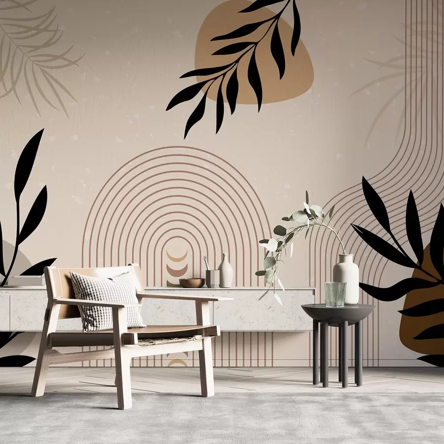 wall murals Abstract with plants w04745
