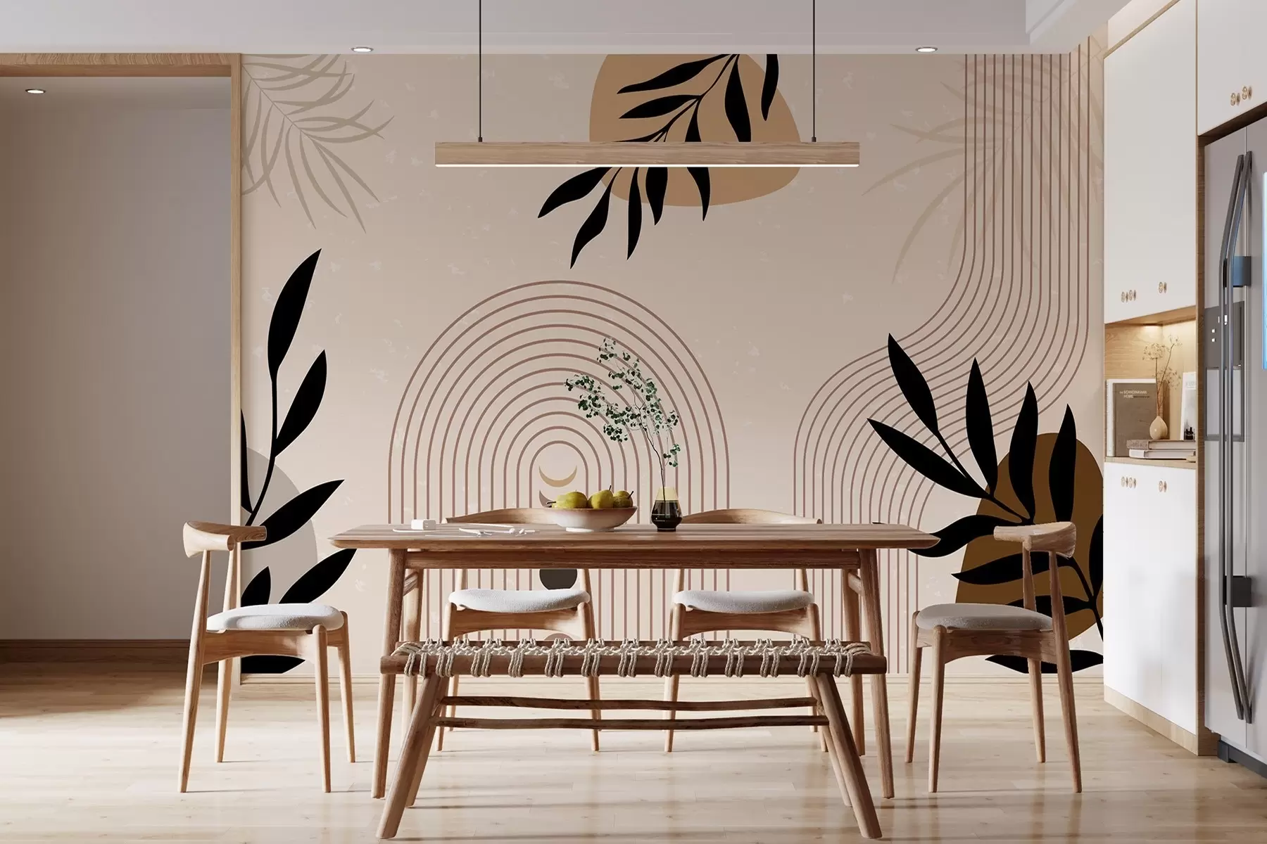 wall murals Abstract with plants w04745