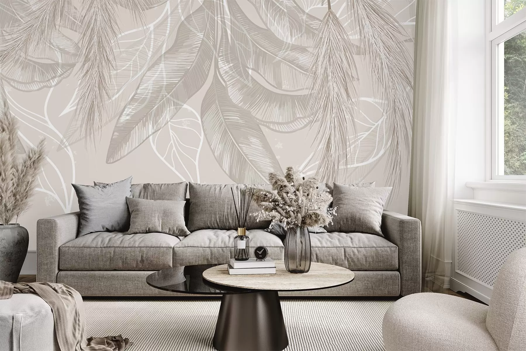 wall murals Hanging leaves w04747