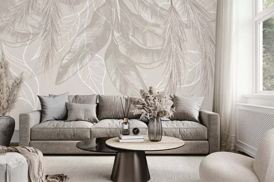 wall murals Hanging leaves w04747