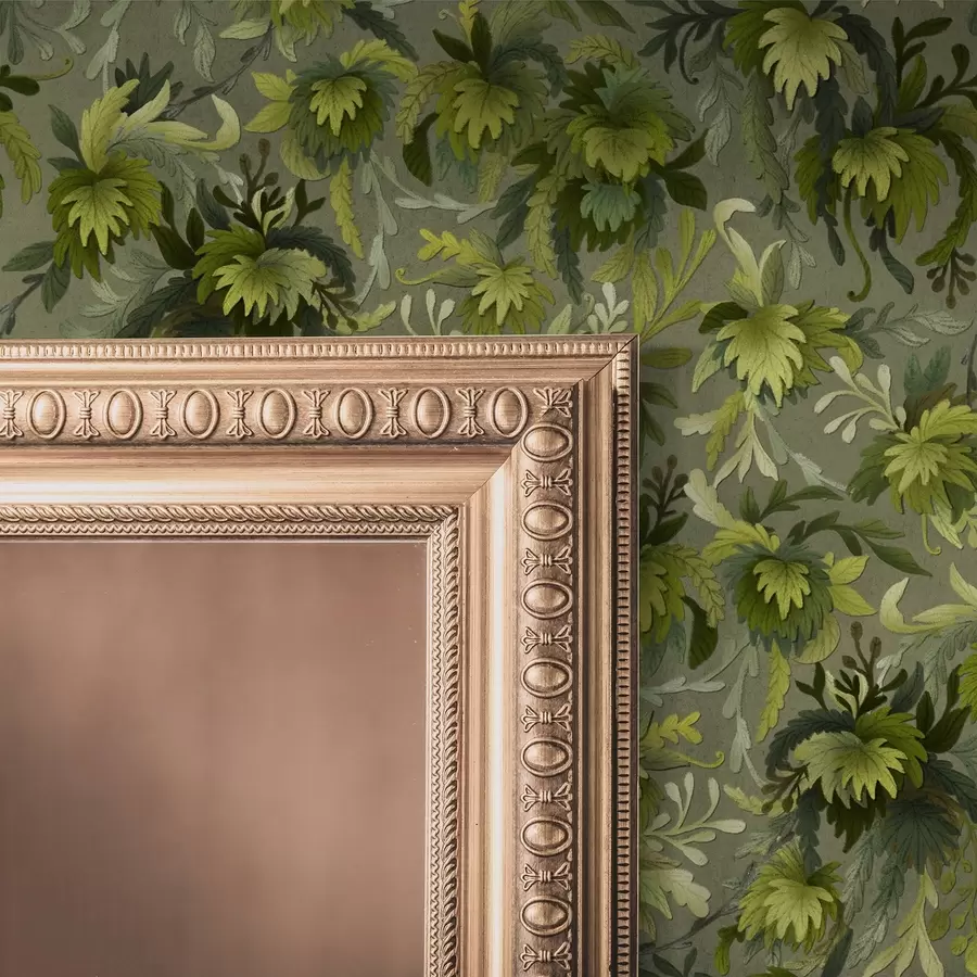 wall murals Dense green foliage on a gray-green background a00805v1