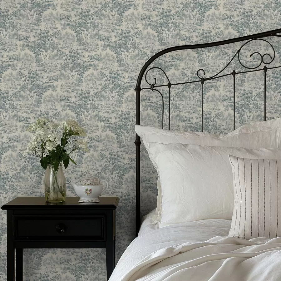 wall murals Monochrome deer scene in the forest a00748