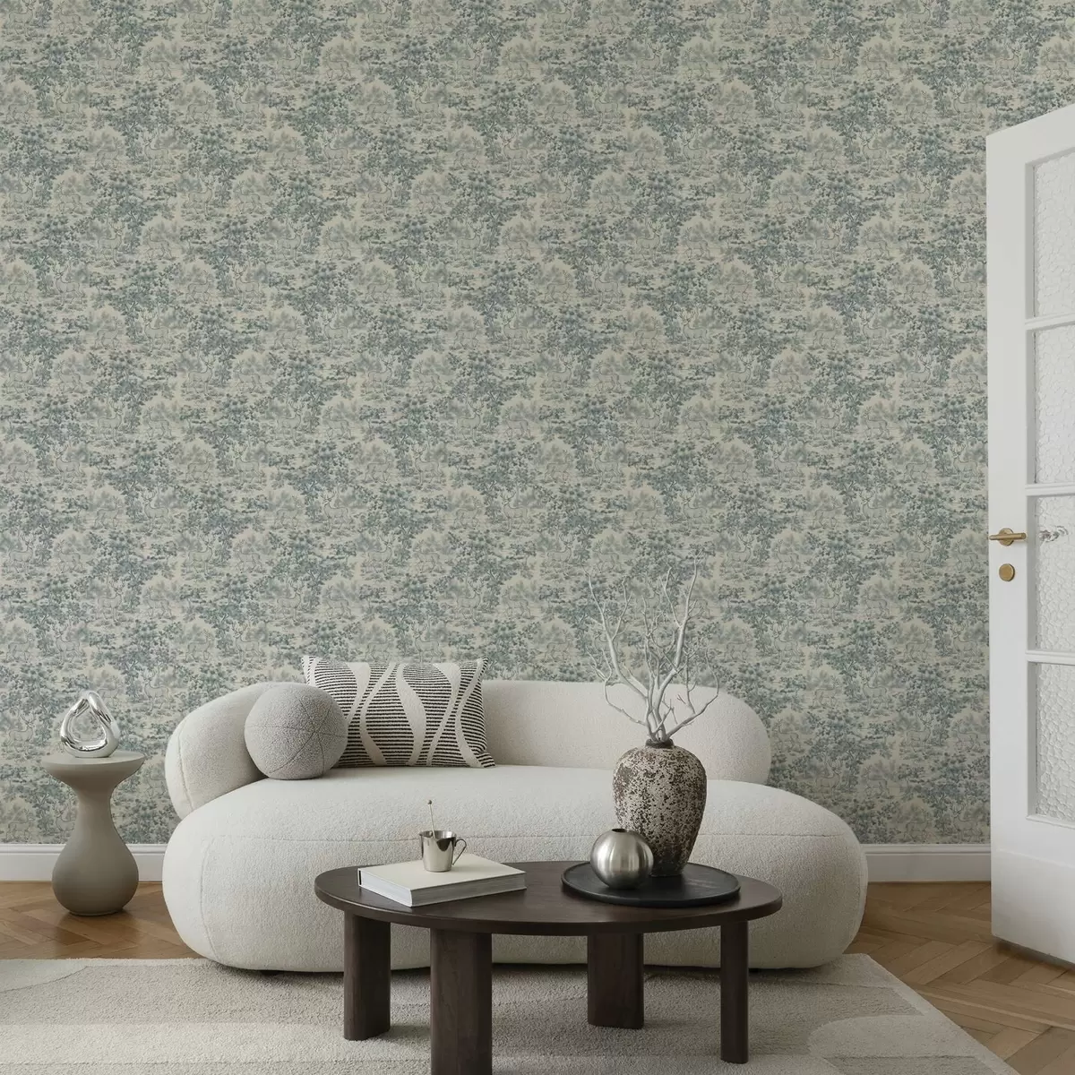 Wallpaper Monochrome deer scene in the forest a00748