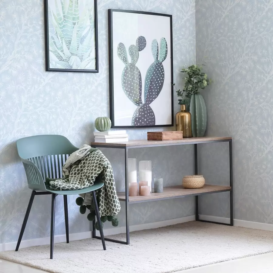 wall murals Pine branches in light tones on blue background a00838