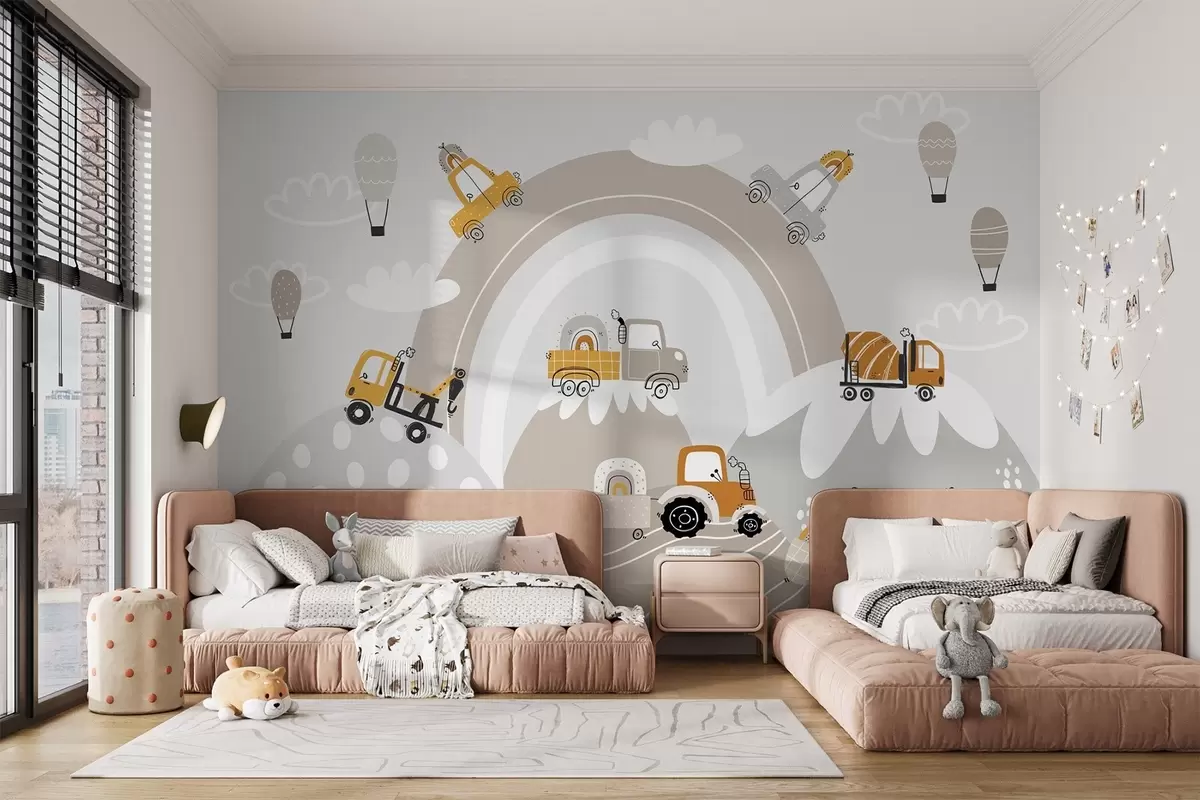 wall murals Children's cars, tractors w04765