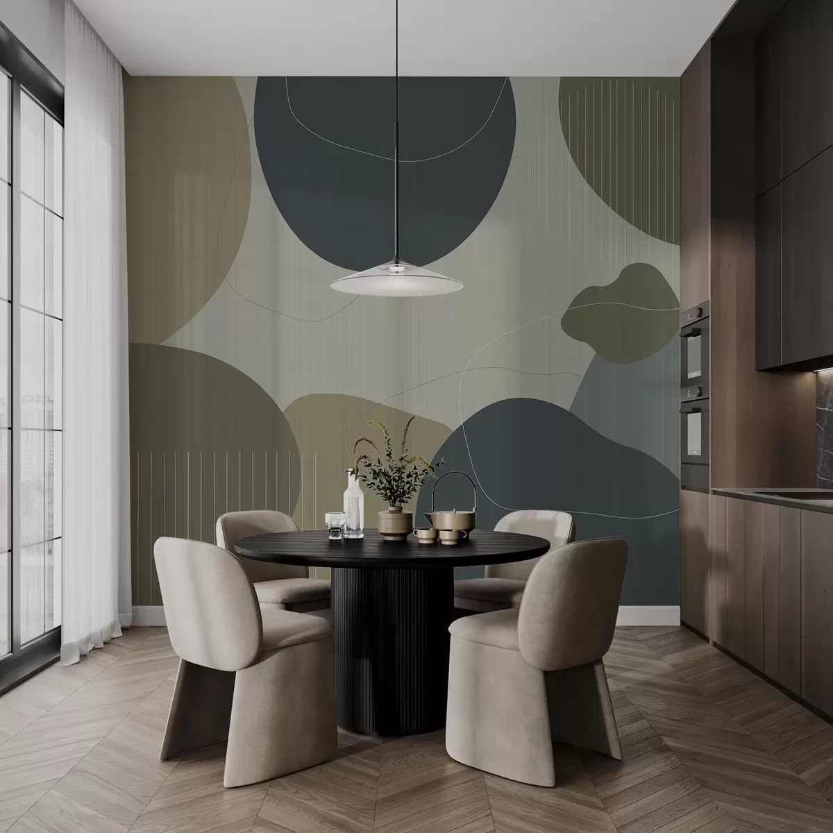 wall murals Abstract circles w04759v2