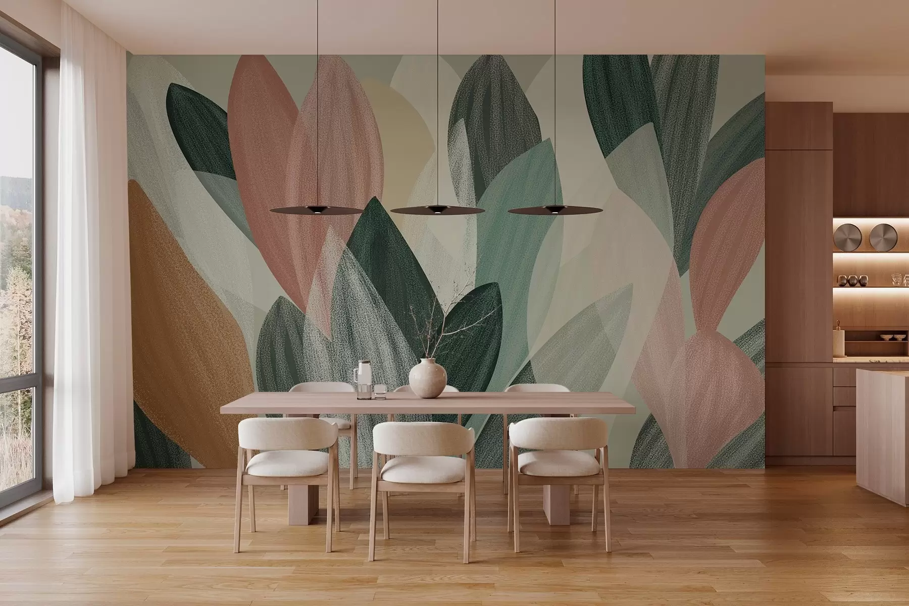 wall murals fantasy leaves  w04757