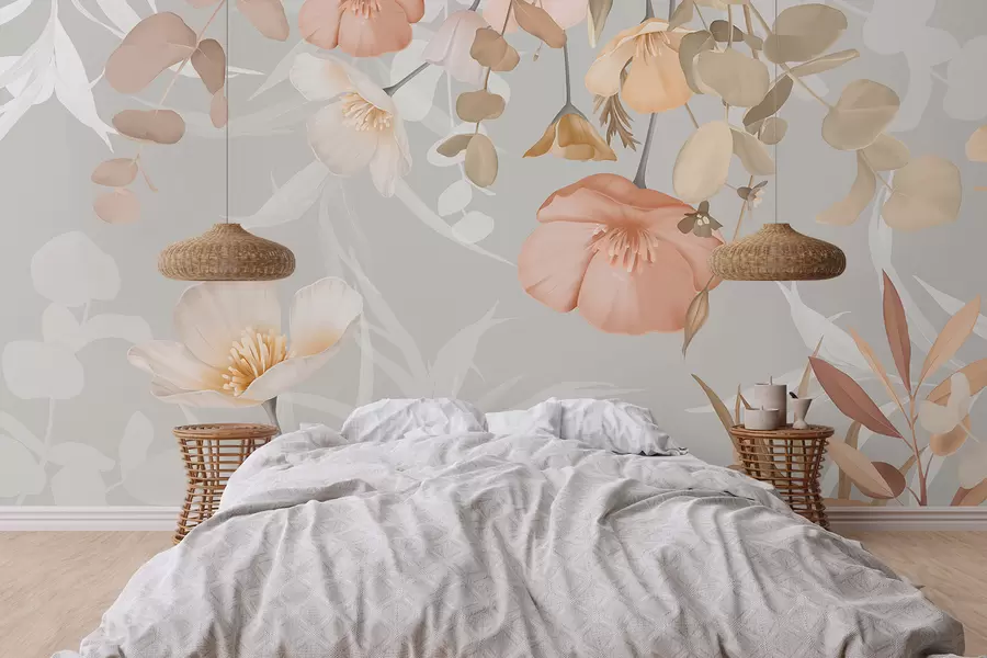 wall murals Flowers in foliage w04779