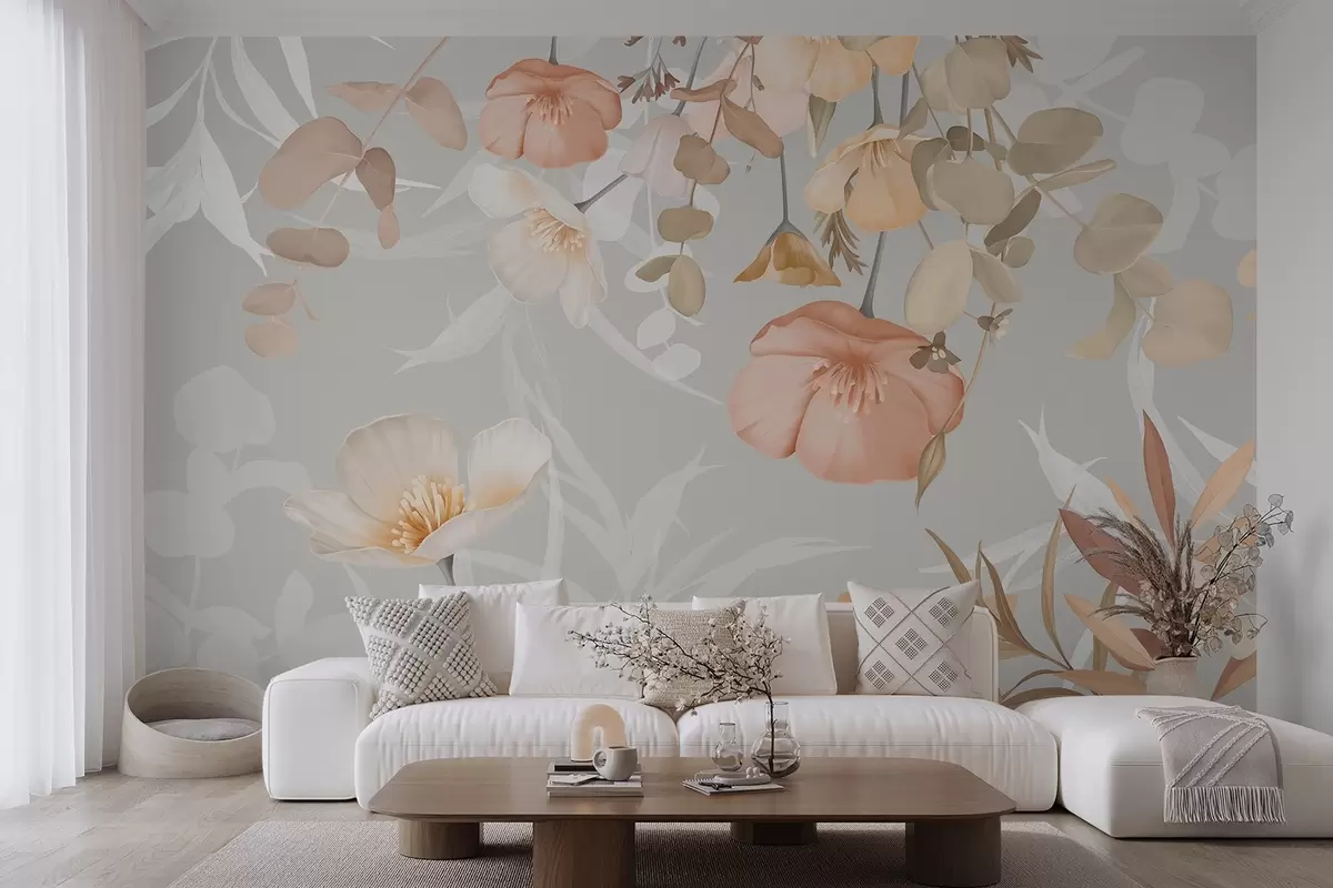 wall murals Flowers in foliage w04779