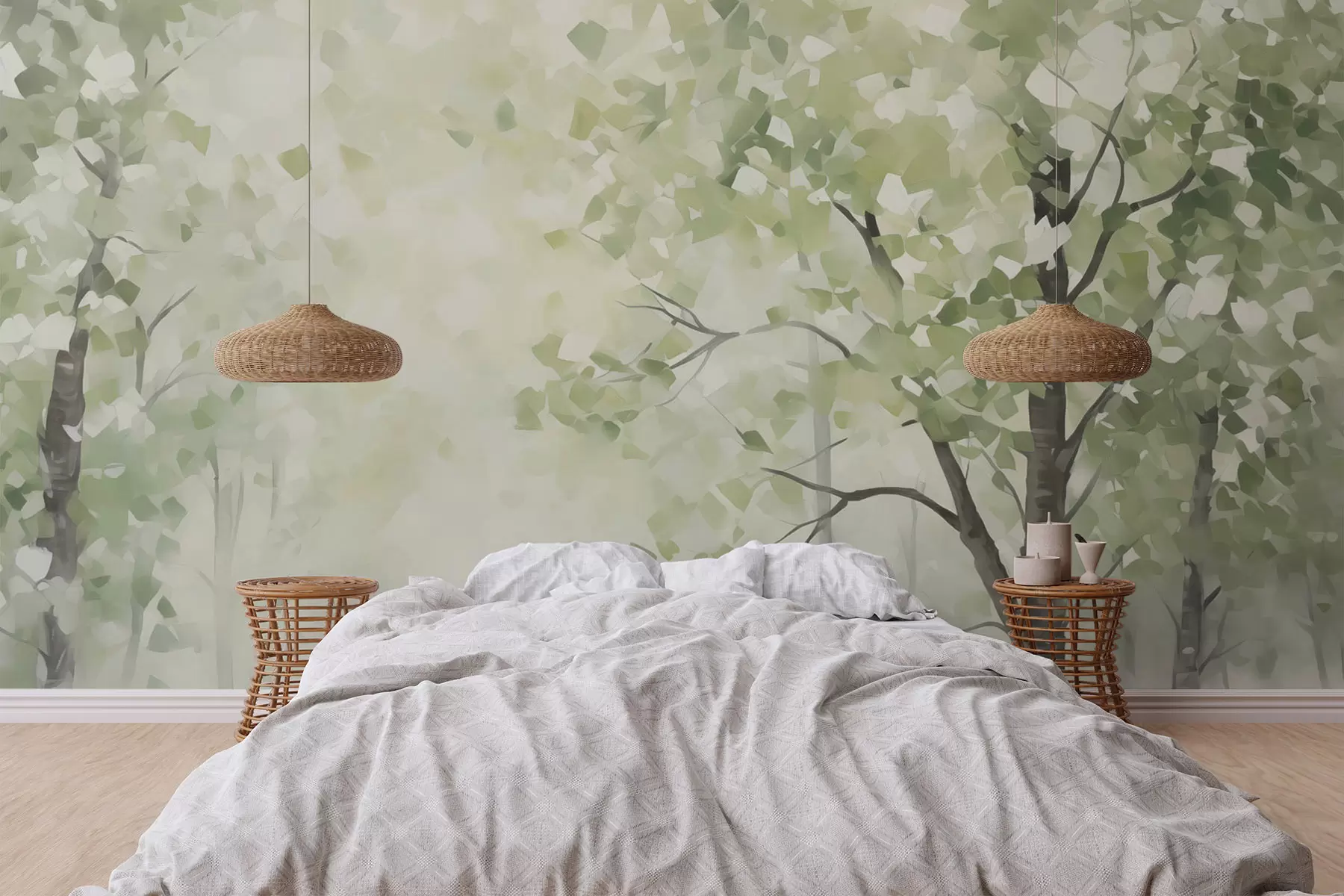 wall murals Abstract trees imitation of painting w04781