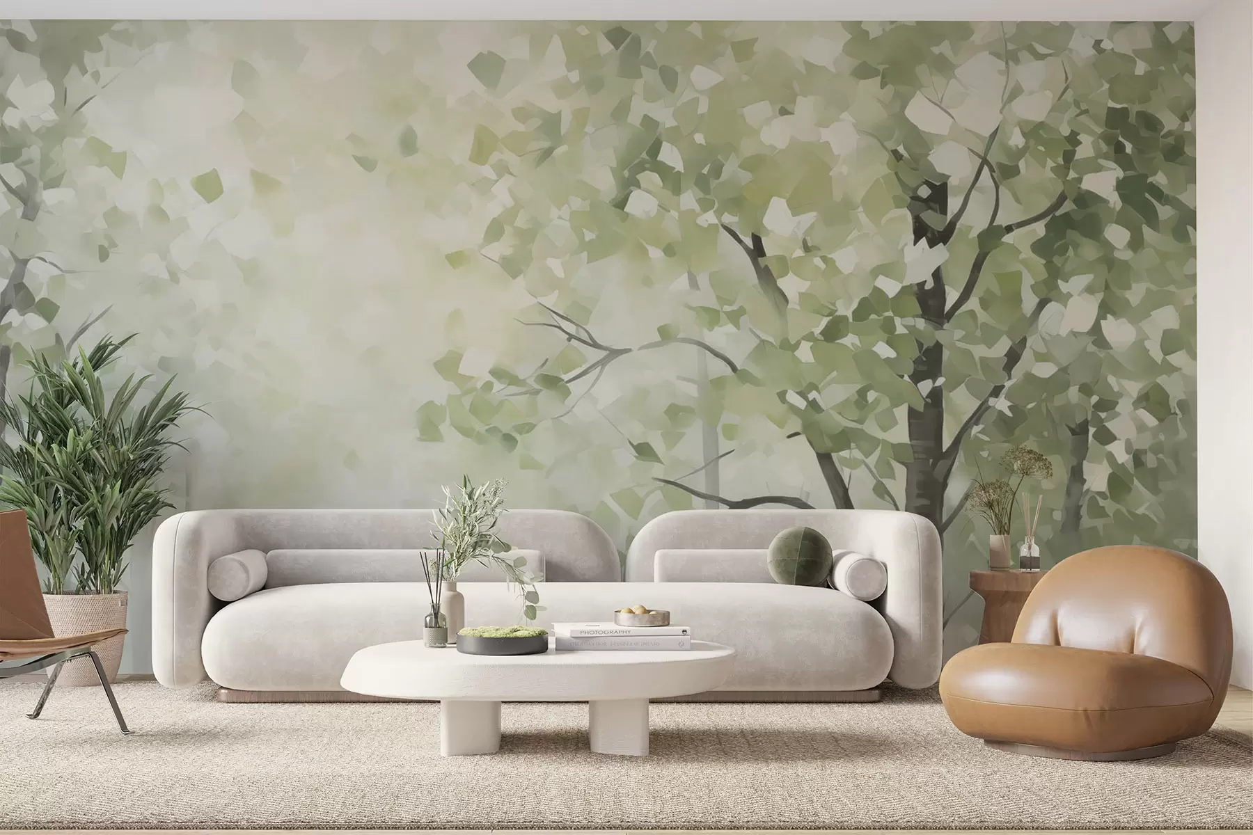 wall murals Abstract trees imitation of painting w04781