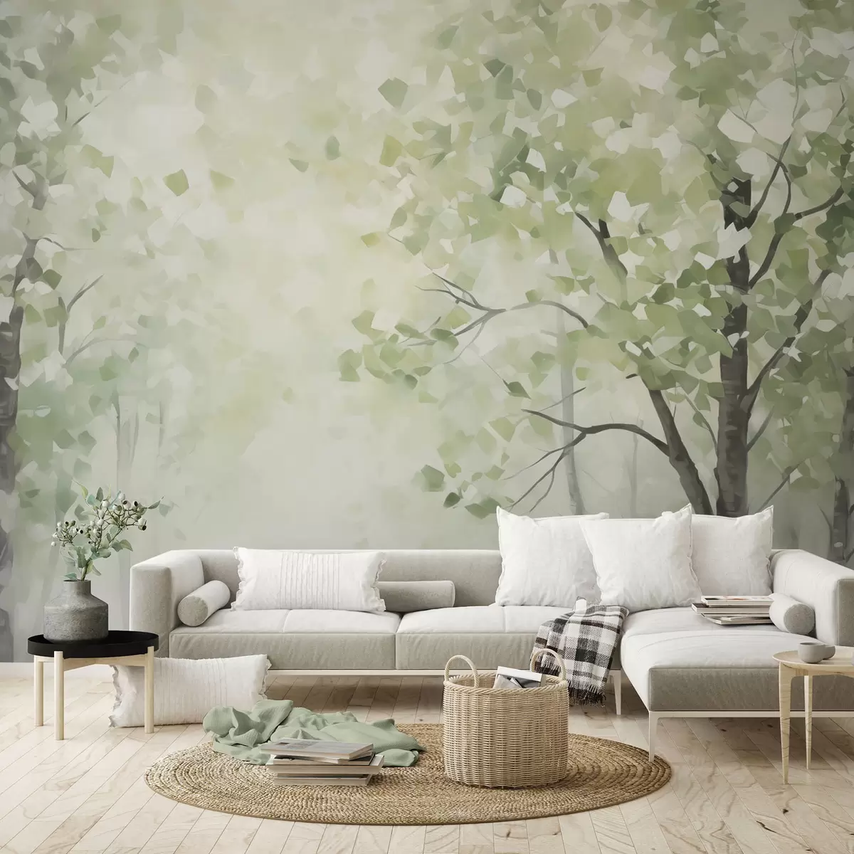 wall murals Abstract trees imitation of painting w04781