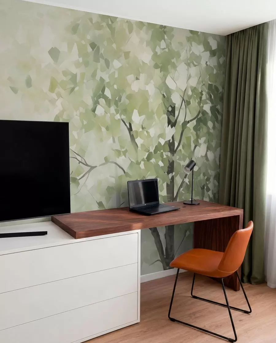 wall murals Abstract trees imitation of painting w04781