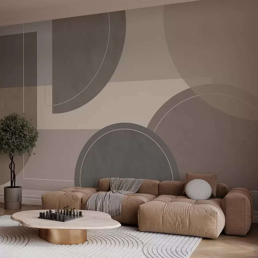 wall murals modern geometry in natural colours w04811