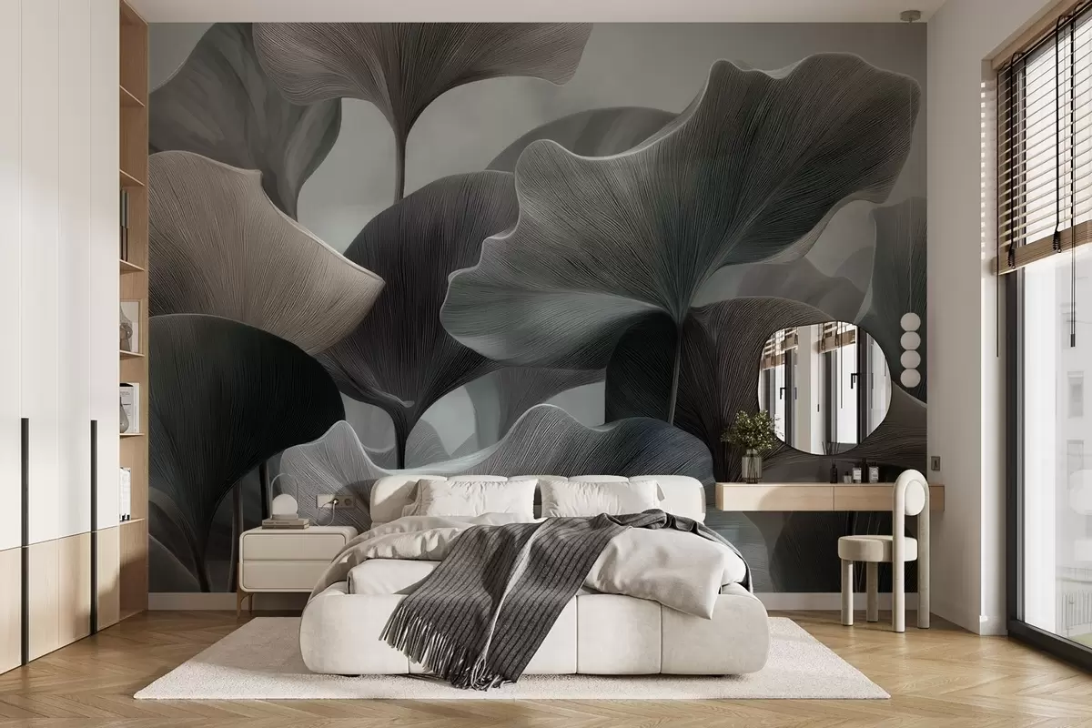 wall murals Large leaves w04847v1
